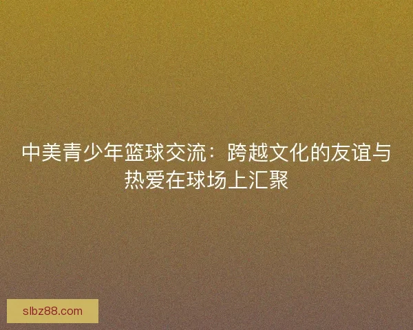 中美青少年篮球交流：跨越文化的友谊与热爱在球场上汇聚