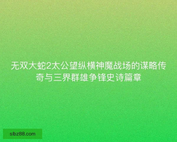 无双大蛇2太公望纵横神魔战场的谋略传奇与三界群雄争锋史诗篇章 无双大蛇2太公望纵横神魔战场的谋略传奇与三界群雄争锋史诗篇章